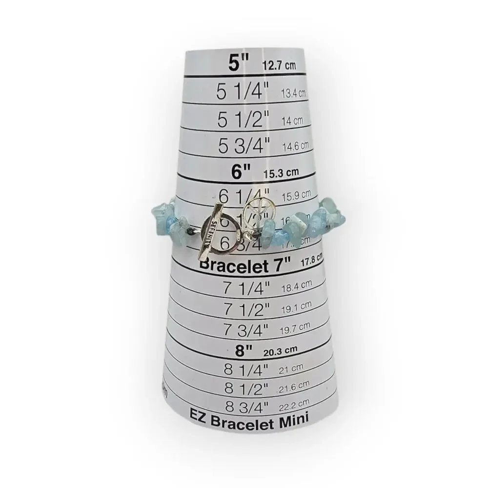 Blue Gemstone Chip Bracelet – Silver Serenity Toggle Clasp